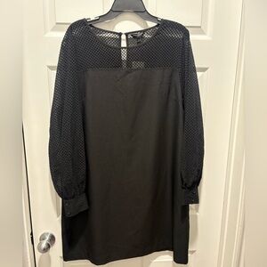 Banana Republic Black Mini dress with Sheer Dotted Design